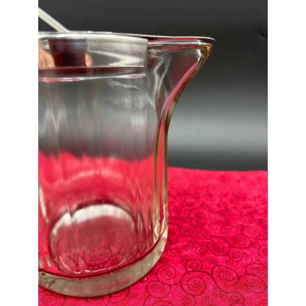 Vintage McKee Glass Syrup Pitcher, Grand Silver Co. Dispenser
